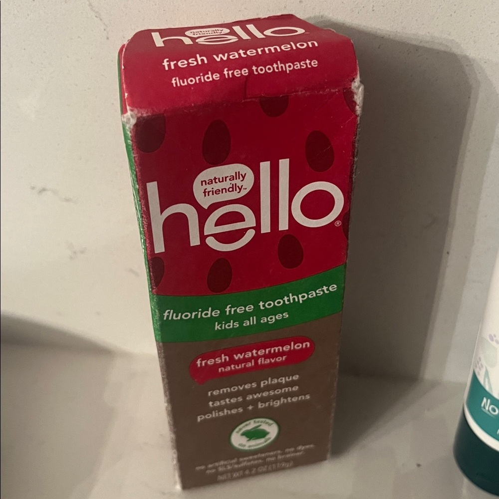 NWT Hello fluoride free kids Watermelon Toothpaste